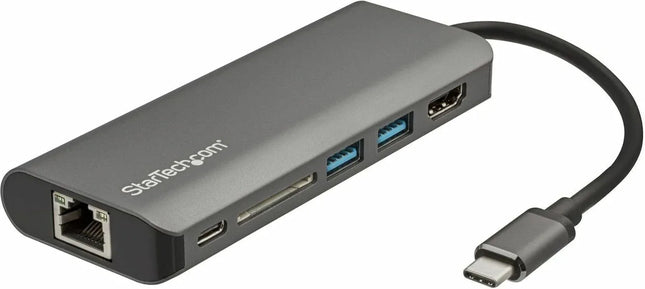Multiport USB Hub Adapter Docking Station for Laptop with HDMI and Type-C Ports