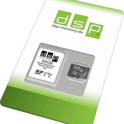 DSP 64GB microSDXC Memory Card A1 V30 U3 for Xiaomi Redmi 9A - Fast Storage