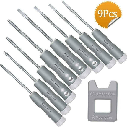 Screwdriver Set for Daily Work, 9 Piece Phillips and slotted screwdriver Durable