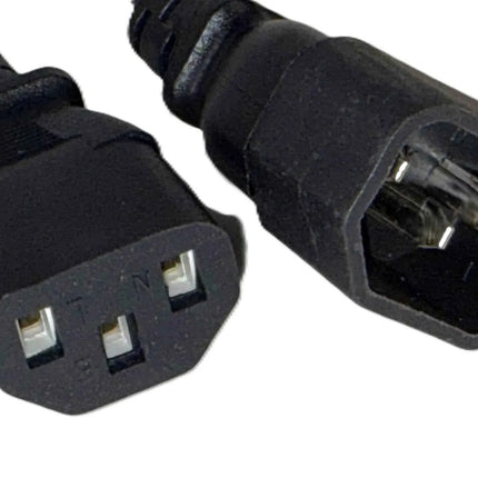 Kettle Lead Extension 1m Cable IEC Male to Female UPS Lead C13 - C14 Mains 240V