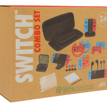 Nintendo Switch 24-In-1 Mega Bundle - Charging Stand Case Wheels & More
