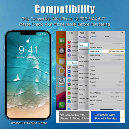 Screen protector for iPhone 14 Plus & iPhone 13/15 Pro Max Tempered Glass 3 pack