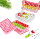 Ice Cube Tray Reusable With Container Scoop & Tongs BPA Free Makes 66 Ice Balls