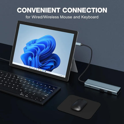 USB C Docking Station 9-in-1 with HDMI 4K SD/TF Slots USB for Mac Windows Linux