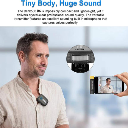 Saramonic Blink500 B6 Wireless Lavalier Microphone 2.4GHz Dual-Channel Stereo