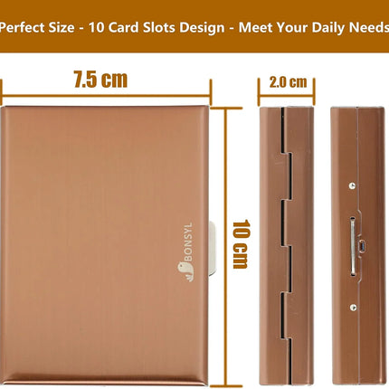 Stainless Steel Credit Card Holder RFID Blocking Slim Credit Card Case 8 Cards