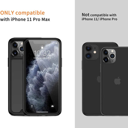 Black Banded 11 Pro Max Case Ultra Clear Hard Back Scratch-Resistant Hard Case