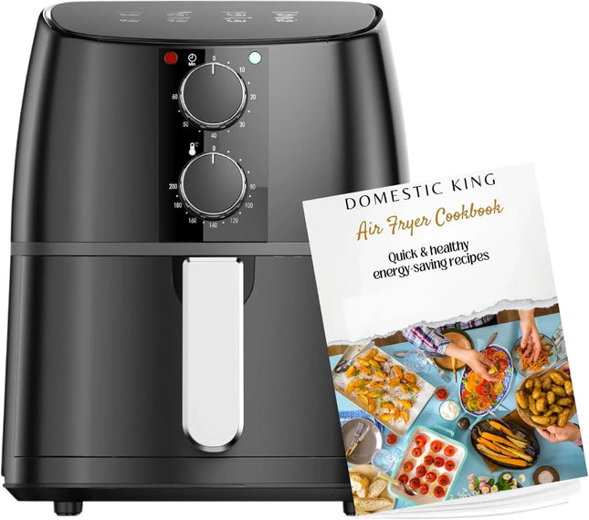 Domestic King 4L Air Fryer Free Recipe Book Temperature Control Non-stick Basket