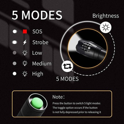 Bright Flashlight Torches with 4-Slot Charger and 4 Rechargeable Batteries