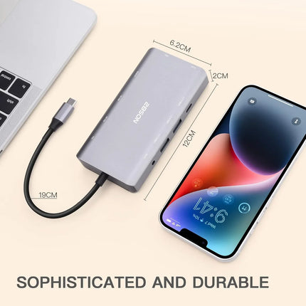 USB C Docking Station 2 HDMI 11 in 1 Triple Display USB C Hub 2 HDMI Plus VGA