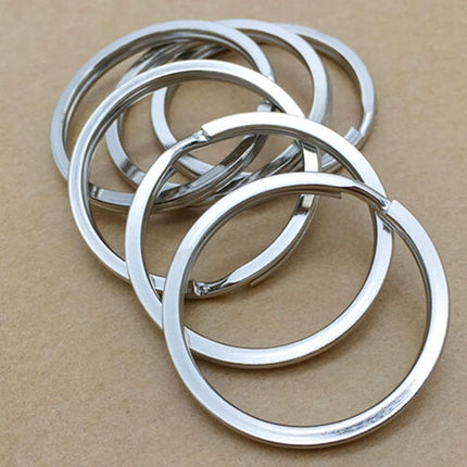 Heavy Duty Metal Split Key Rings – 28mm Keychain Ring Holder, Silver Pack of 5