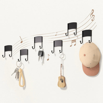 Set of 2 Heavy Duty Metal Musical Note Wall Hooks for Hanging Various Items