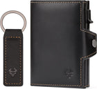 Leather Smart Card Wallet Coin Pocket RFID Blocking Wallet & Leather Keyring