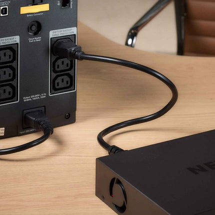 Kettle Lead Extension 1m Cable IEC Male to Female UPS Lead C13 - C14 Mains 240V