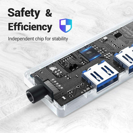 USB 3.0 Hub 4 Port Ultra Slim Splitter Mac Windows Linux Computers Plug & Play
