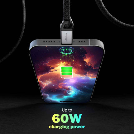 USB C Cable for Fast Charging - Break-Resistant Metal Plugs + Nylon Braiding 0.3m