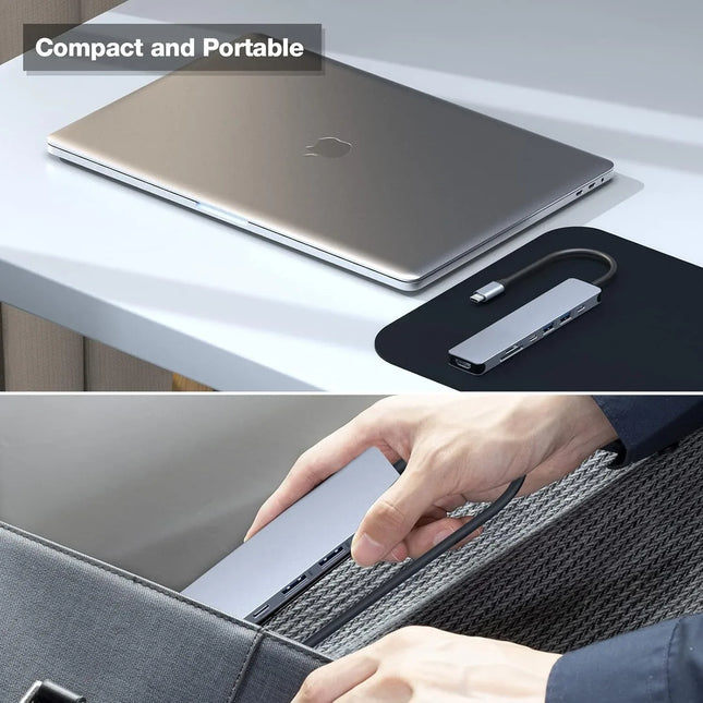 7 in 1 USB C Docking Station with 4K HDMI 100W PD 2 USB-A 3.0 USB-C 3.0 SD/TF