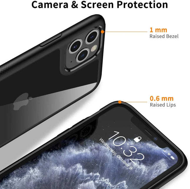 Black Banded 11 Pro Max Case Ultra Clear Hard Back Scratch-Resistant Hard Case