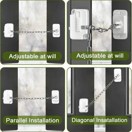 Child Window Locks Adjustable Window Restrictors for Windows Doors 2 Pack