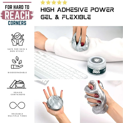 Brighten Car Interior & Keyboard with Magic Spruce Silver Cleaning Gel - 120g
