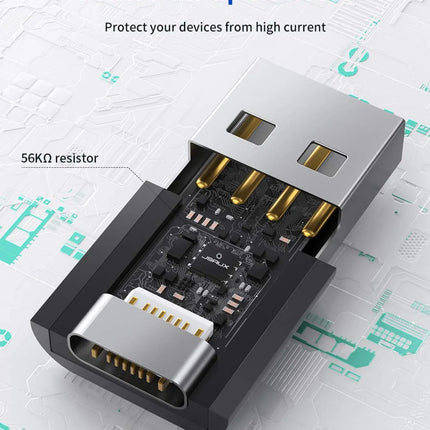 Premium USB Type C Female to USB A Male Adapter Converter Charger - Black