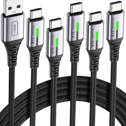 INIU 5 Pack USB C Cables 3.1A Type C 2m+2m+1m+1m+0.5 For Samsung iPhone 15/16/17