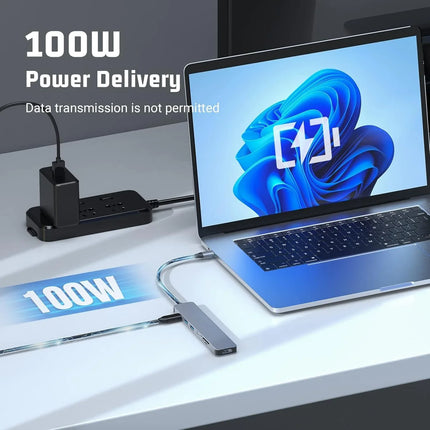 7 in 1 USB C Docking Station with 4K HDMI 100W PD 2 USB-A 3.0 USB-C 3.0 SD/TF