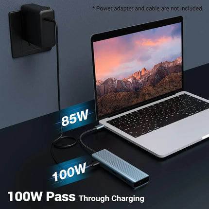 USB C Docking Station 9-in-1 with HDMI 4K SD/TF Slots USB for Mac Windows Linux