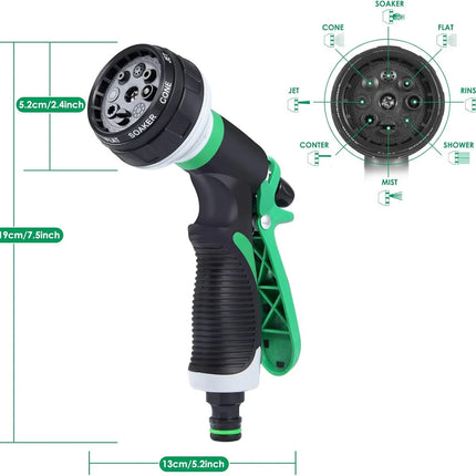 Adjustable Watering Gun 8 Functions High Pressure Water Gun for Garden or Car
