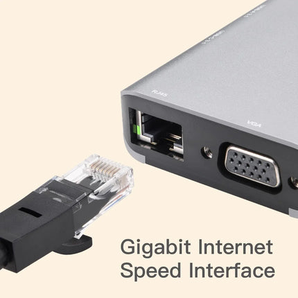 USB C Docking Station 2 HDMI 11 in 1 Triple Display USB C Hub 2 HDMI Plus VGA