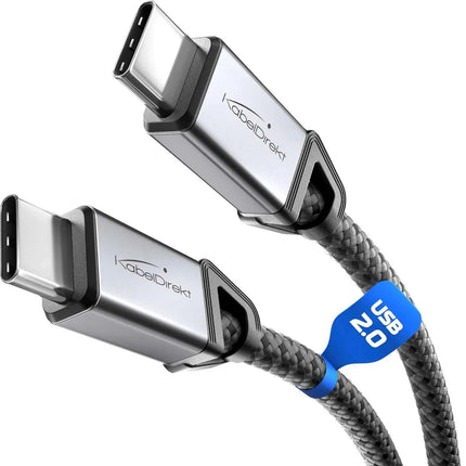 USB C Cable for Fast Charging - Break-Resistant Metal Plugs + Nylon Braiding 2m