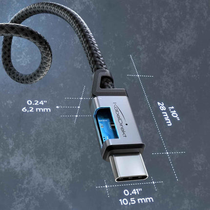 USB C Cable for Fast Charging - Break-Resistant Metal Plugs + Nylon Braiding 2m