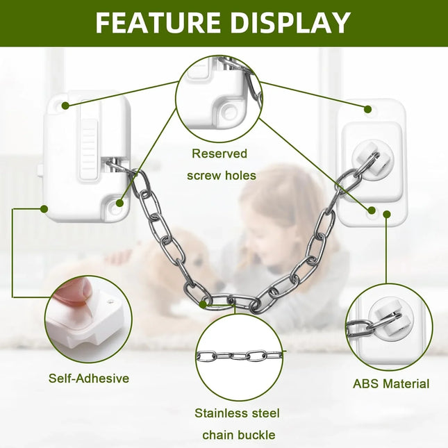 Child Window Locks Adjustable Window Restrictors for Windows Doors 2 Pack