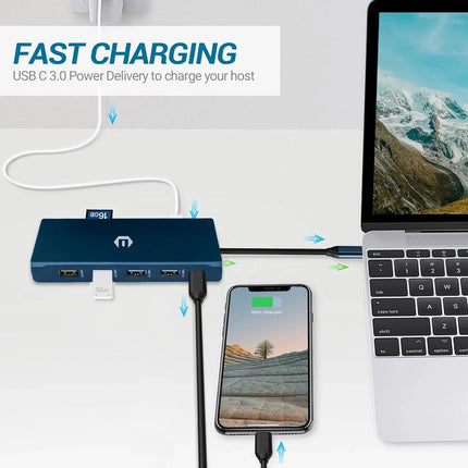 Ultimate USB-C Docking Station 12-in-1 Triple Display Hub with HDMI DP USB VGA