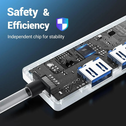 USB 3.0 Hub 4-Port USB Hub Multiplier Expander for Laptop HDD Console Car etc