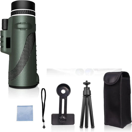80x100 Monocular Telescope Smartphone Adapter High Definition for Outdoor Use