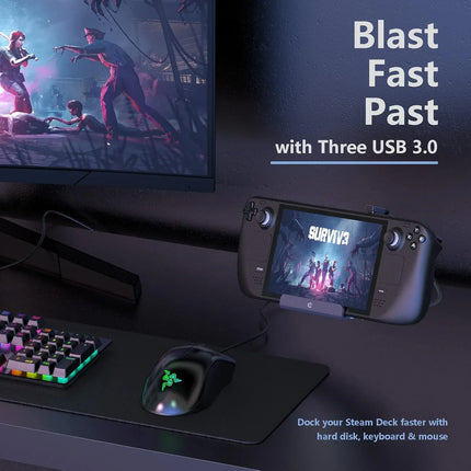 Steam Deck Charging Dock 6-in-1 Docking Station with 4K HDMI TV Monitor Adapter