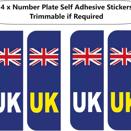 8 Pcs UK Car Decals Europe 4Pcs UK Magnetic Car Sticker 4Pcs UK No Plate Decal