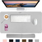 Desk Protector Waterproof Desk Pad Premium PU Leather Colour Titanium Silver