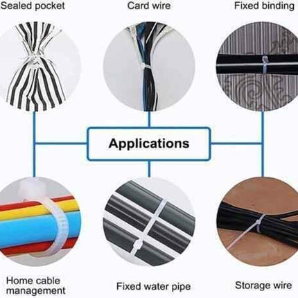Heavy-Duty Black Nylon Cable Ties Various Packs for Binding & Cable Management