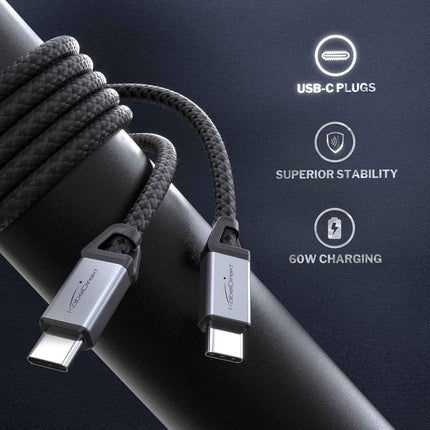 USB C Cable for Fast Charging - Break-Resistant Metal Plugs + Nylon Braiding 2m
