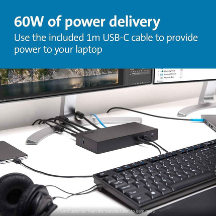 Kensington SD4800P USB-C Docking Station Triple Display HDMI DP Windows Mac