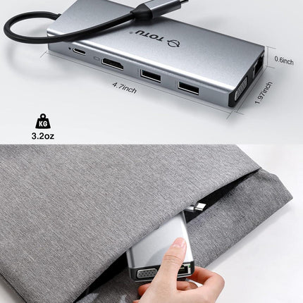 Docking Station 11-in-1 Adapter with Ethernet 4K HDMI VGA USB3.0 USB2.0 SD/TF