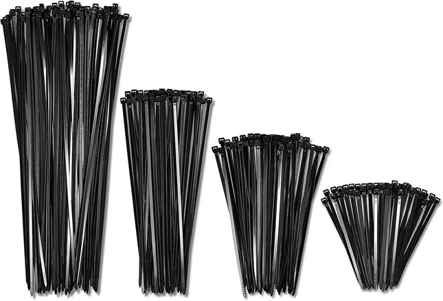 Heavy-Duty Black Nylon Cable Ties Various Packs for Binding & Cable Management