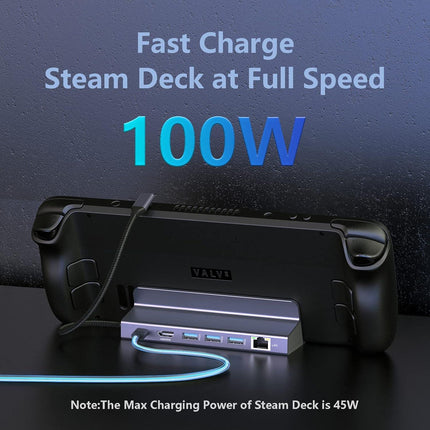 Steam Deck Charging Dock 6-in-1 Docking Station with 4K HDMI TV Monitor Adapter