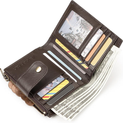 Smart Anti-Theft GPS Men's Wallet RFID Blocking Trifold Cowhide Genuine Leather