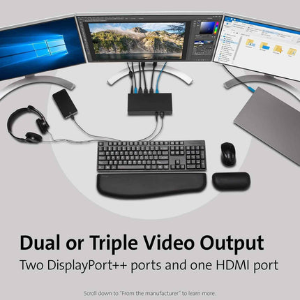 Kensington SD4800P USB-C Docking Station Triple Display HDMI DP Windows Mac