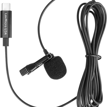Saramonic Lavalier U3A Microphone USB-C for Mobile Devices and PCs Inc 2m Cable