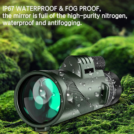 80x100 Monocular Telescope Smartphone Adapter High Definition for Outdoor Use