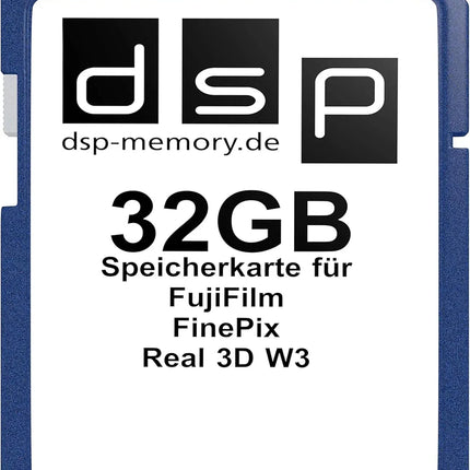DSP 32GB SD Card Compatible with FujiFilm FinePix W3 – Fast Class 10 Storage